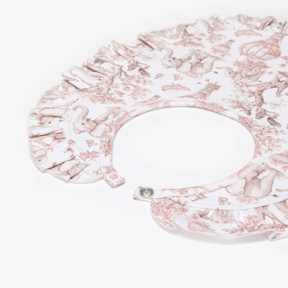 My Little Pie-Pink Toile Africa Supima Cotton Baby Bib | Childrensalon