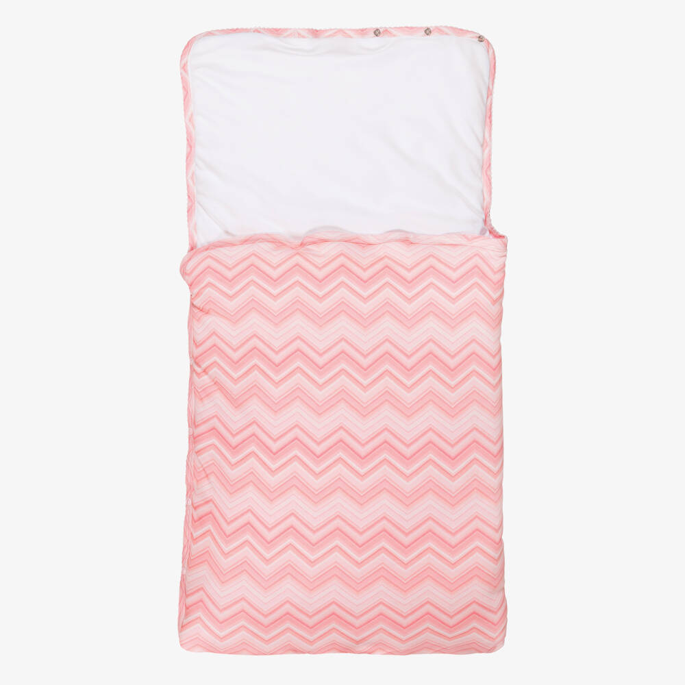 My Little Pie-Pink Zigzag Print Supima Cotton Nest (85cm) | Childrensalon