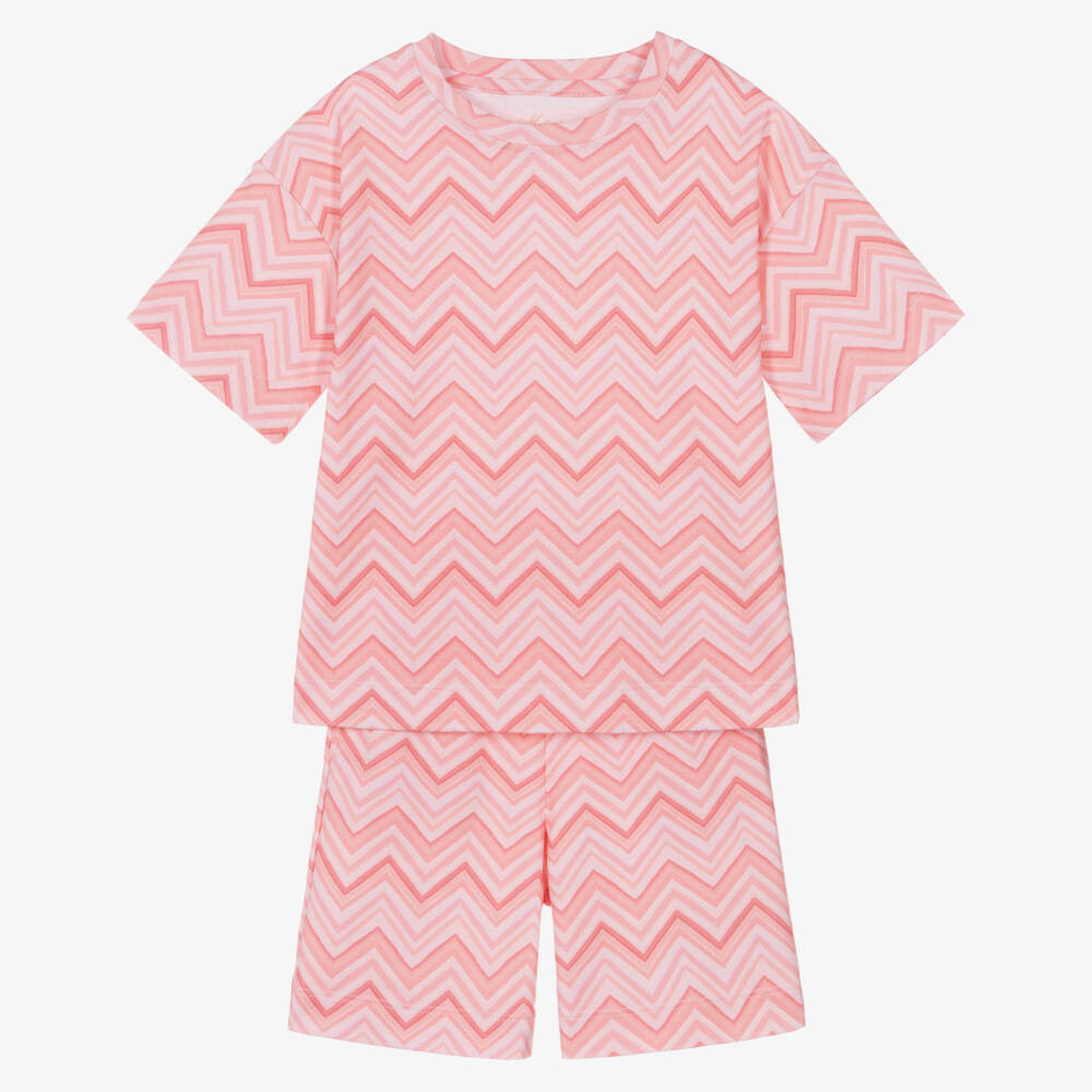 My Little Pie-Pink Zigzag Print Supima Cotton Pyjamas | Childrensalon
