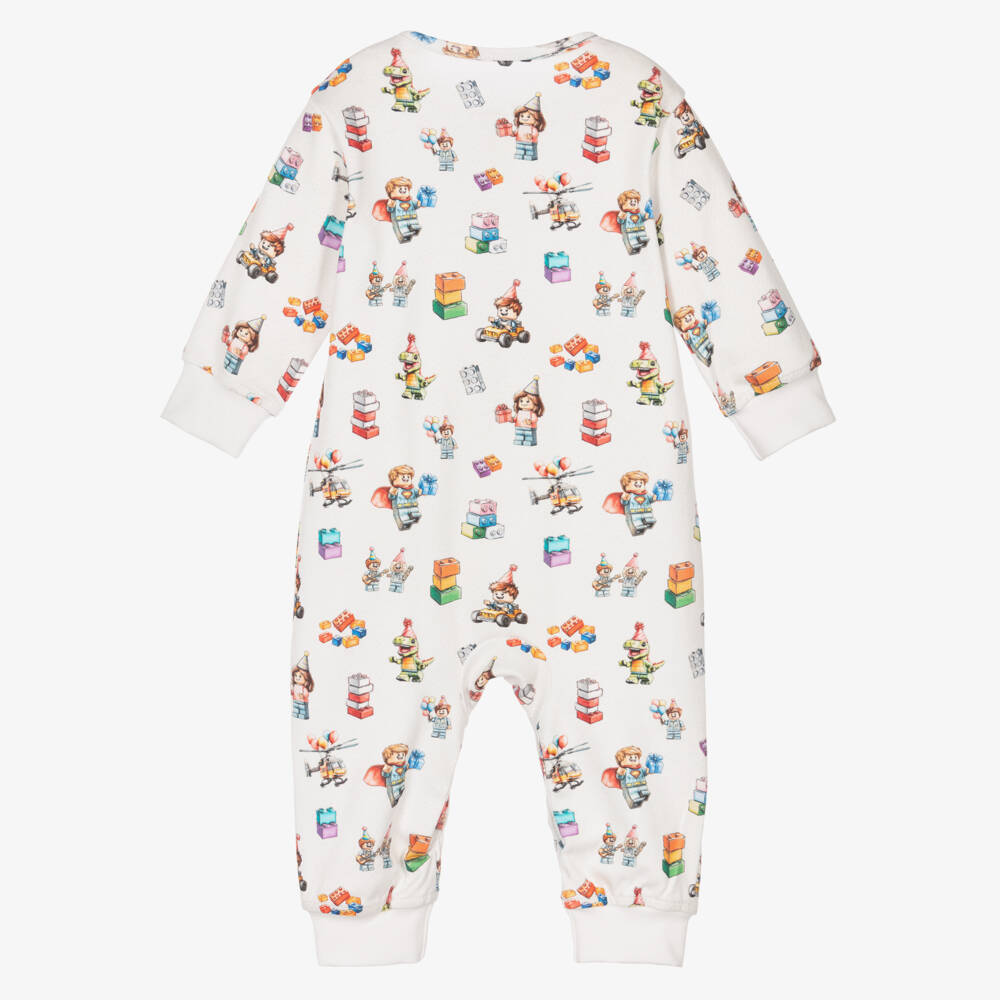 My Little Pie-White Block Party Print Supima Cotton Romper | Childrensalon