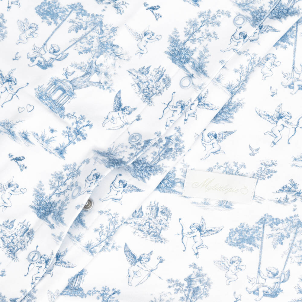 My Little Pie-White & Blue Celestia Supima Cotton Cot Bed Set (140cm) | Childrensalon