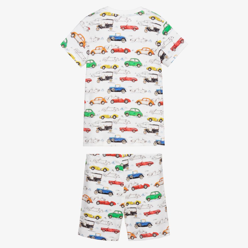 My Little Pie-Белая хлопковая пижама с машинками | Childrensalon