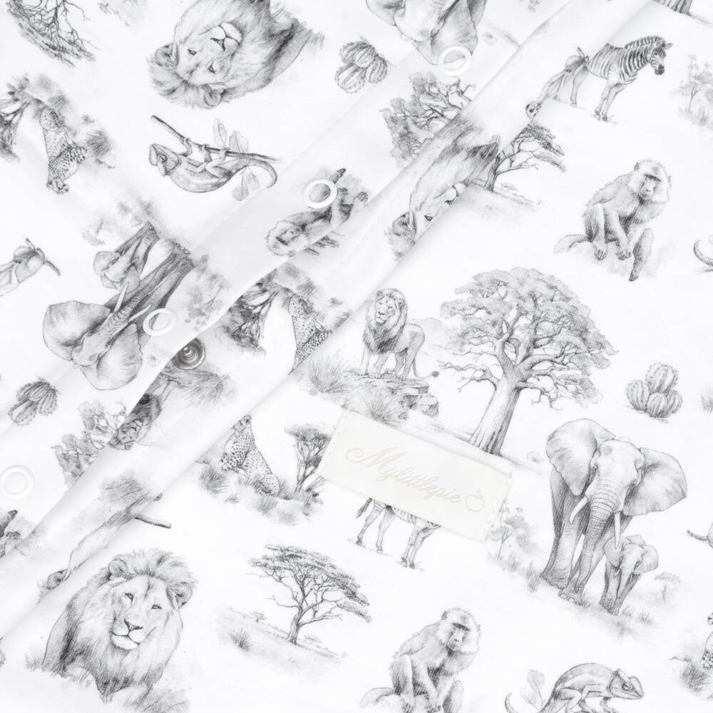 My Little Pie-White & Grey Wild Horizon Supima Cotton Single Bedding Set | Childrensalon