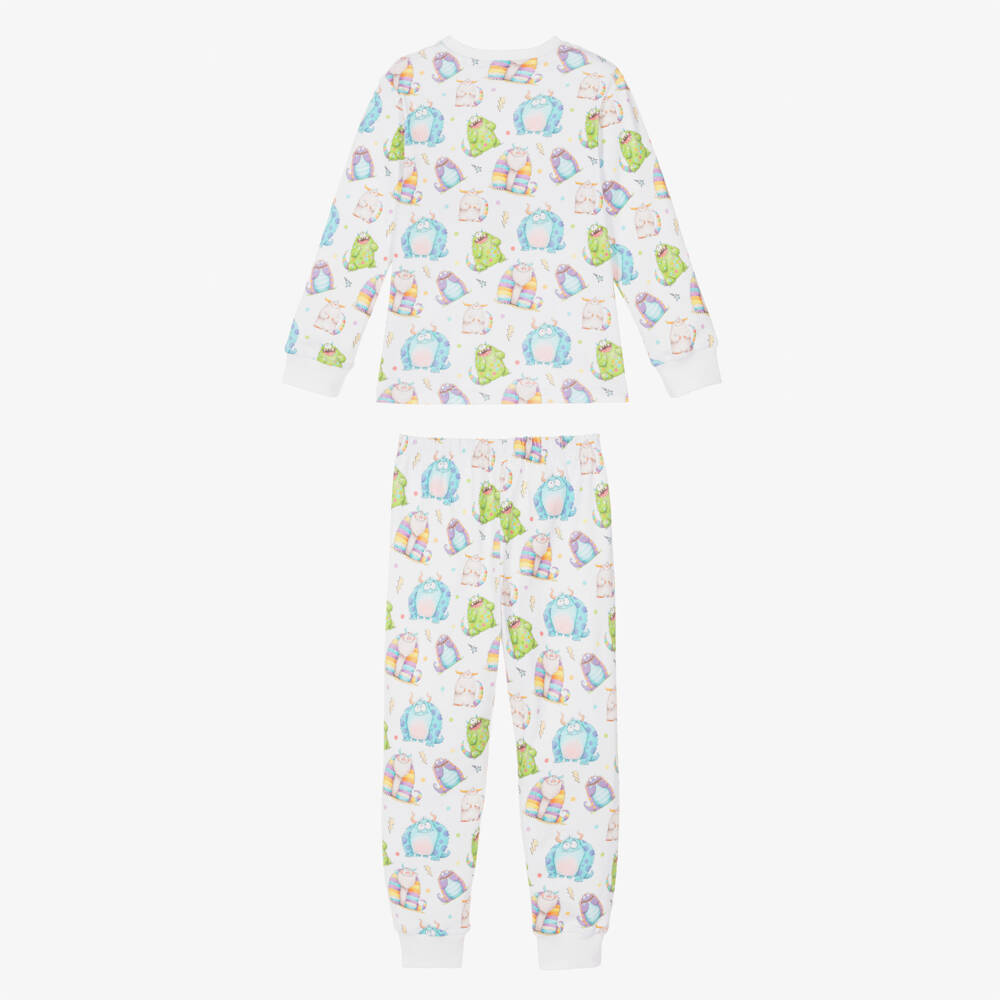 My Little Pie-White Monster Print Supima Cotton Pyjamas | Childrensalon