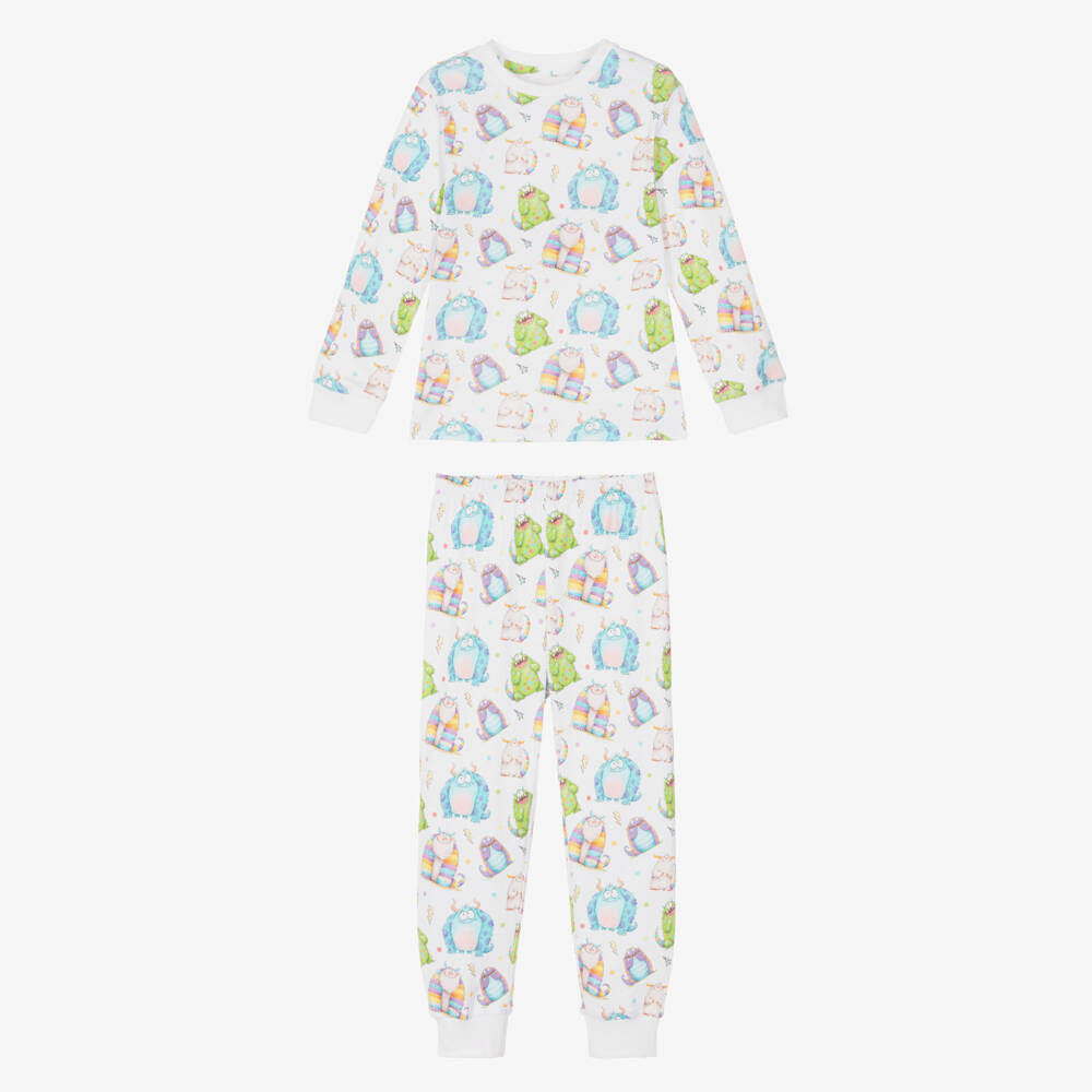 My Little Pie-White Monster Print Supima Cotton Pyjamas | Childrensalon