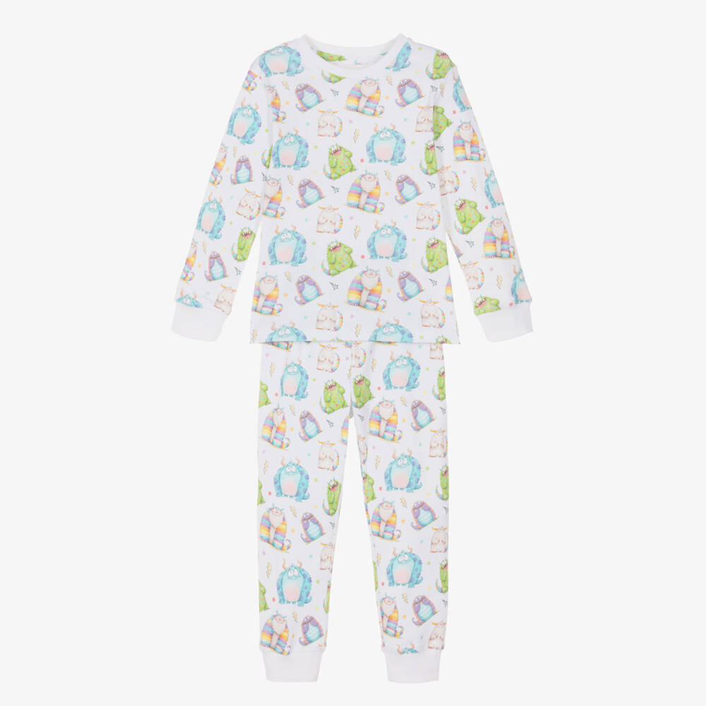 My Little Pie-White Monster Print Supima Cotton Pyjamas | Childrensalon
