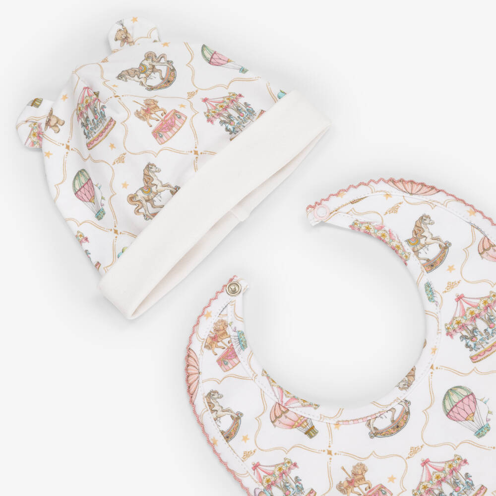 My Little Pie-White & Pink Supima Cotton Coquette Babysuit Set | Childrensalon