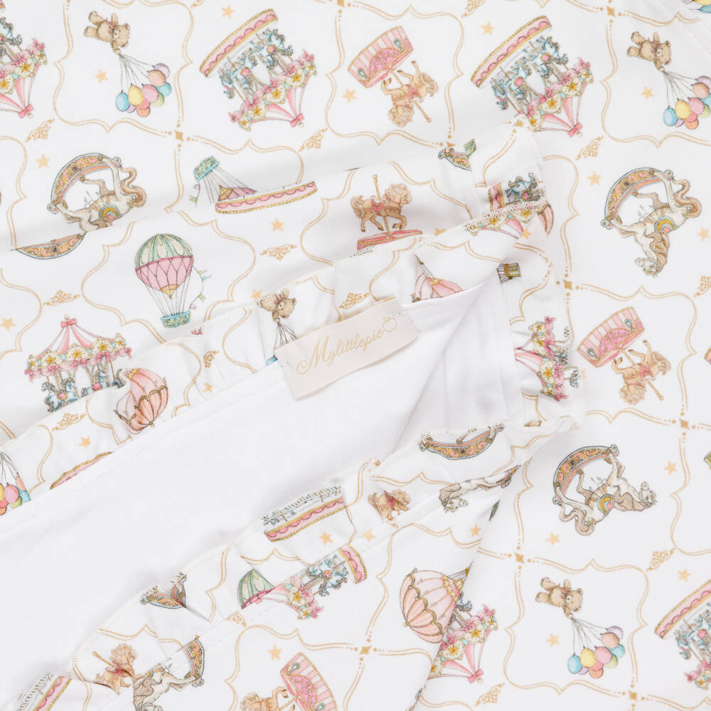 My Little Pie-Одеяло бело-розовое из хлопка супима Coquette (80см) | Childrensalon