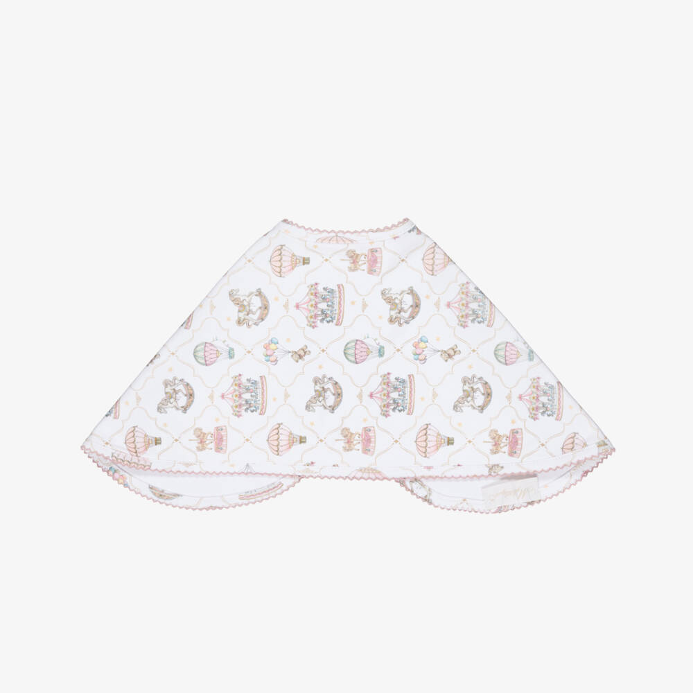 My Little Pie-White & Pink Supima Cotton  Coquette Burping Cloth | Childrensalon