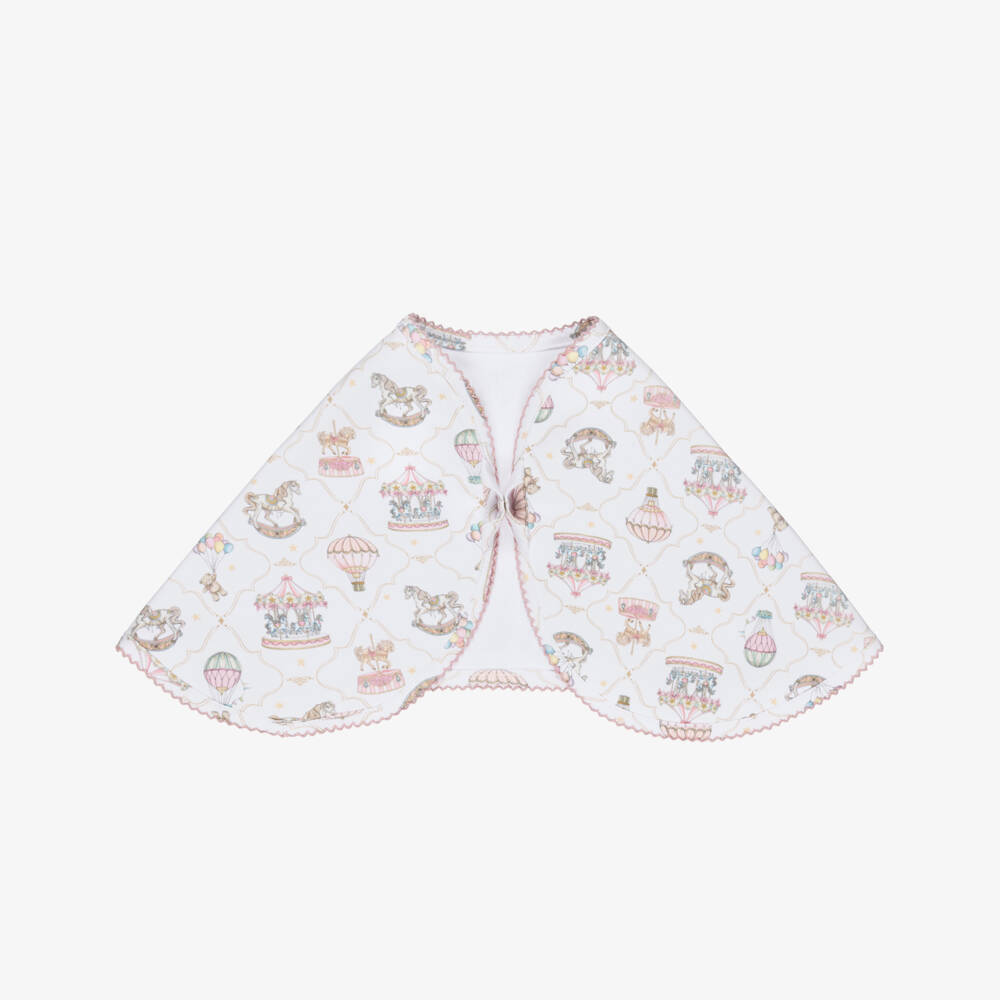 My Little Pie-White & Pink Supima Cotton  Coquette Burping Cloth | Childrensalon