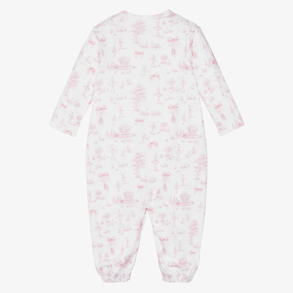 My Little Pie-White & Pink Supima Swan Lake Toile de Jouy Converter Gown | Childrensalon