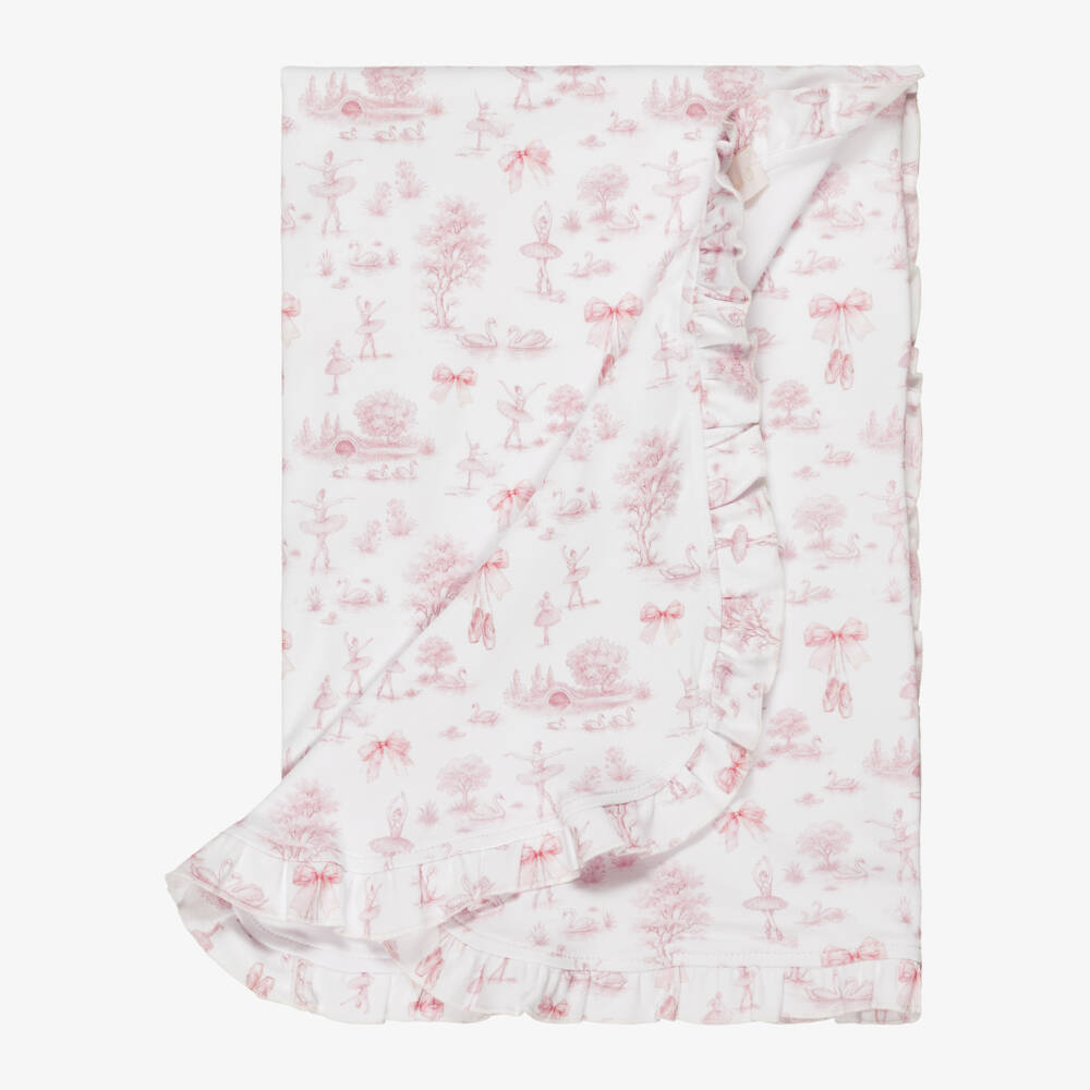 My Little Pie-White & Pink Swan Lake Supima Cotton Blanket (82cm) | Childrensalon