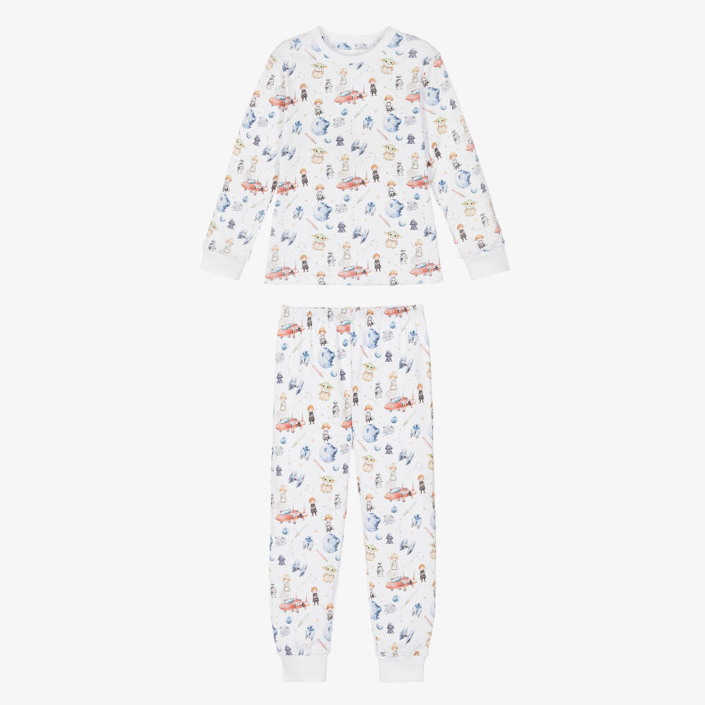 My Little Pie-White Space Heroes Print Supima Cotton Pyjamas | Childrensalon
