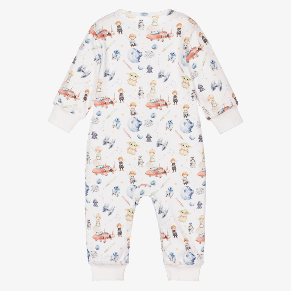 My Little Pie-White Space Heroes Print Supima Cotton Romper | Childrensalon