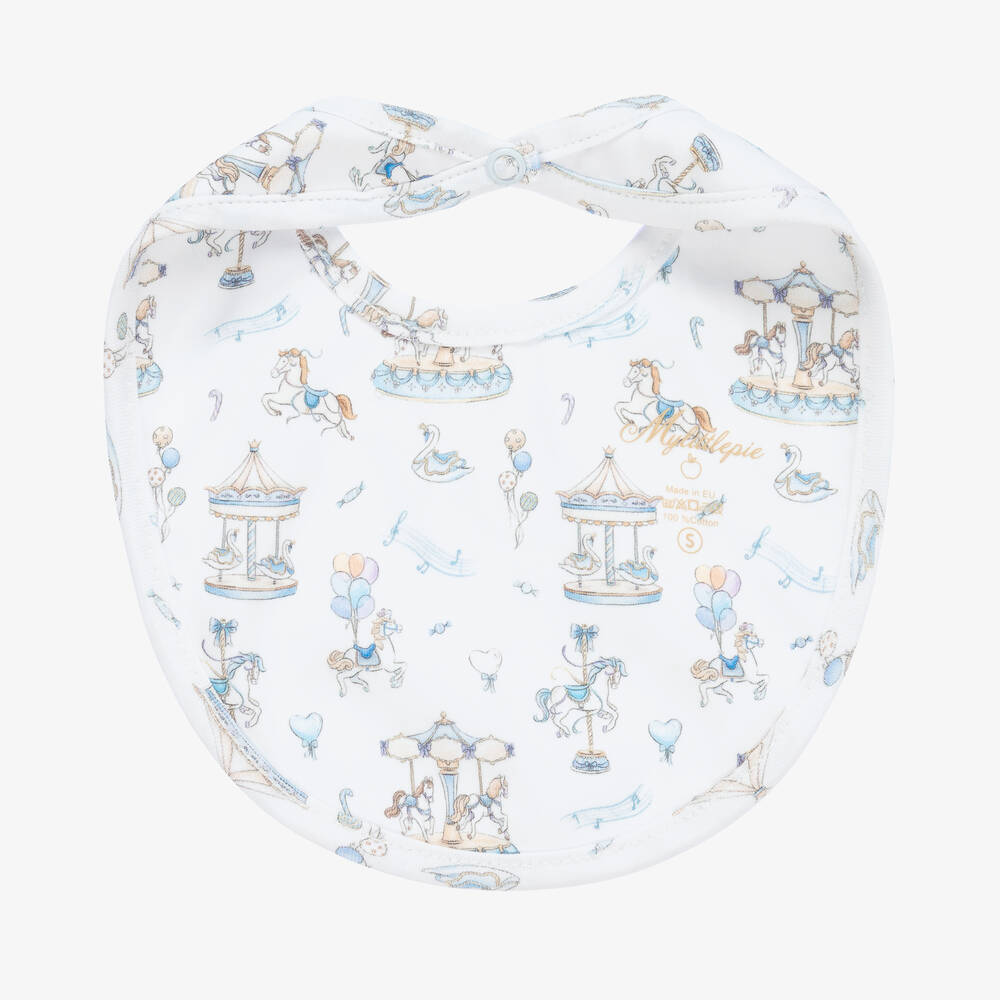 My Little Pie-White Supima Cotton Bon Bon Baby Bib | Childrensalon