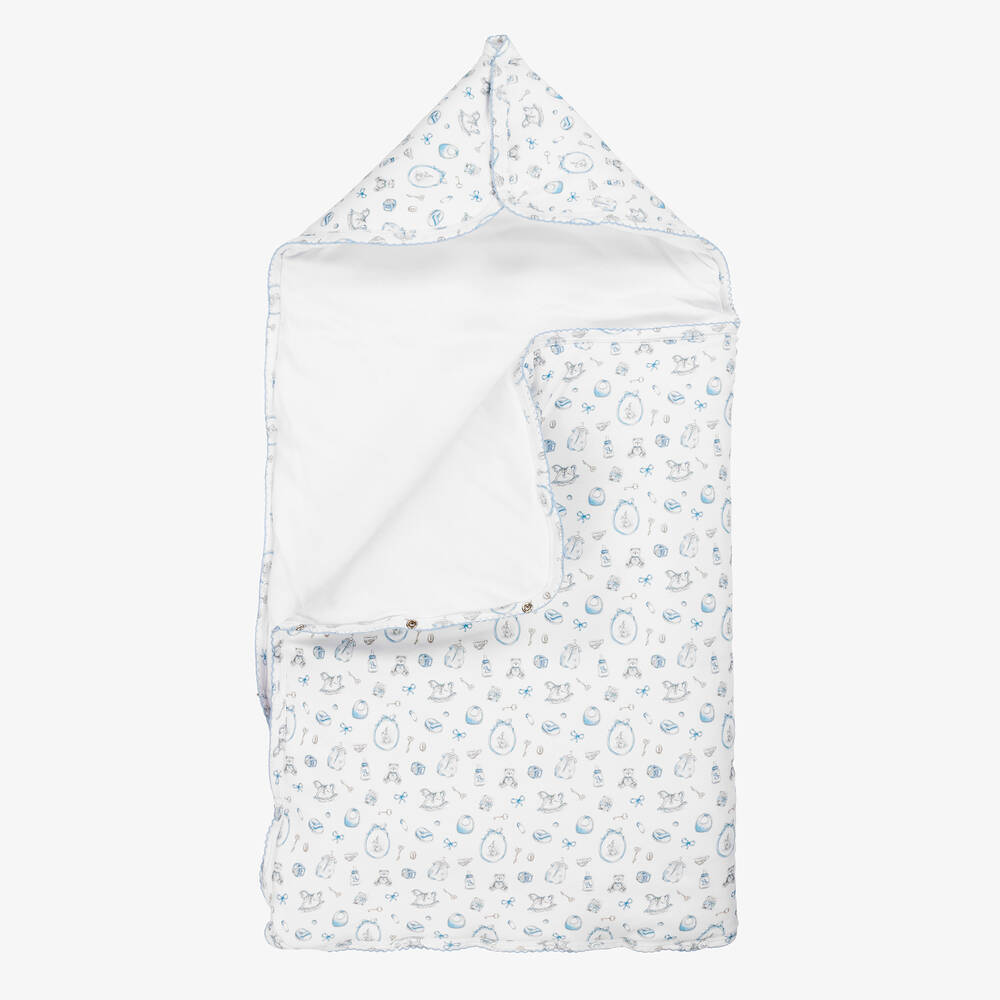 My Little Pie-White Supima Cotton Delicate Blue Nest (80cm) | Childrensalon