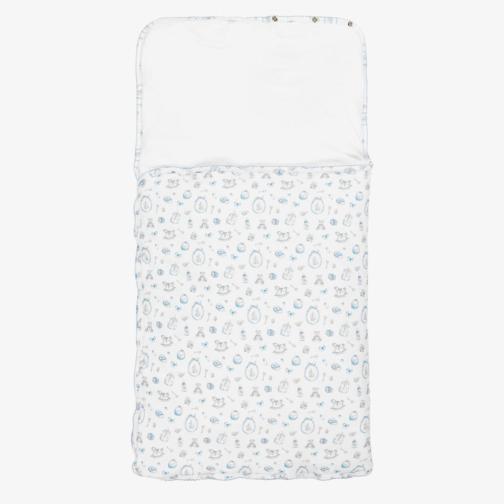 My Little Pie-White Supima Cotton Delicate Blue Nest (80cm) | Childrensalon