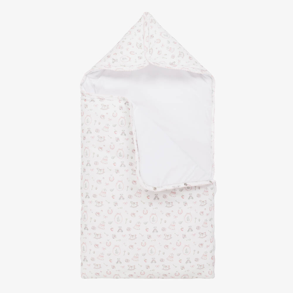 My Little Pie-White Supima Cotton Delicate Pink Nest (80cm) | Childrensalon