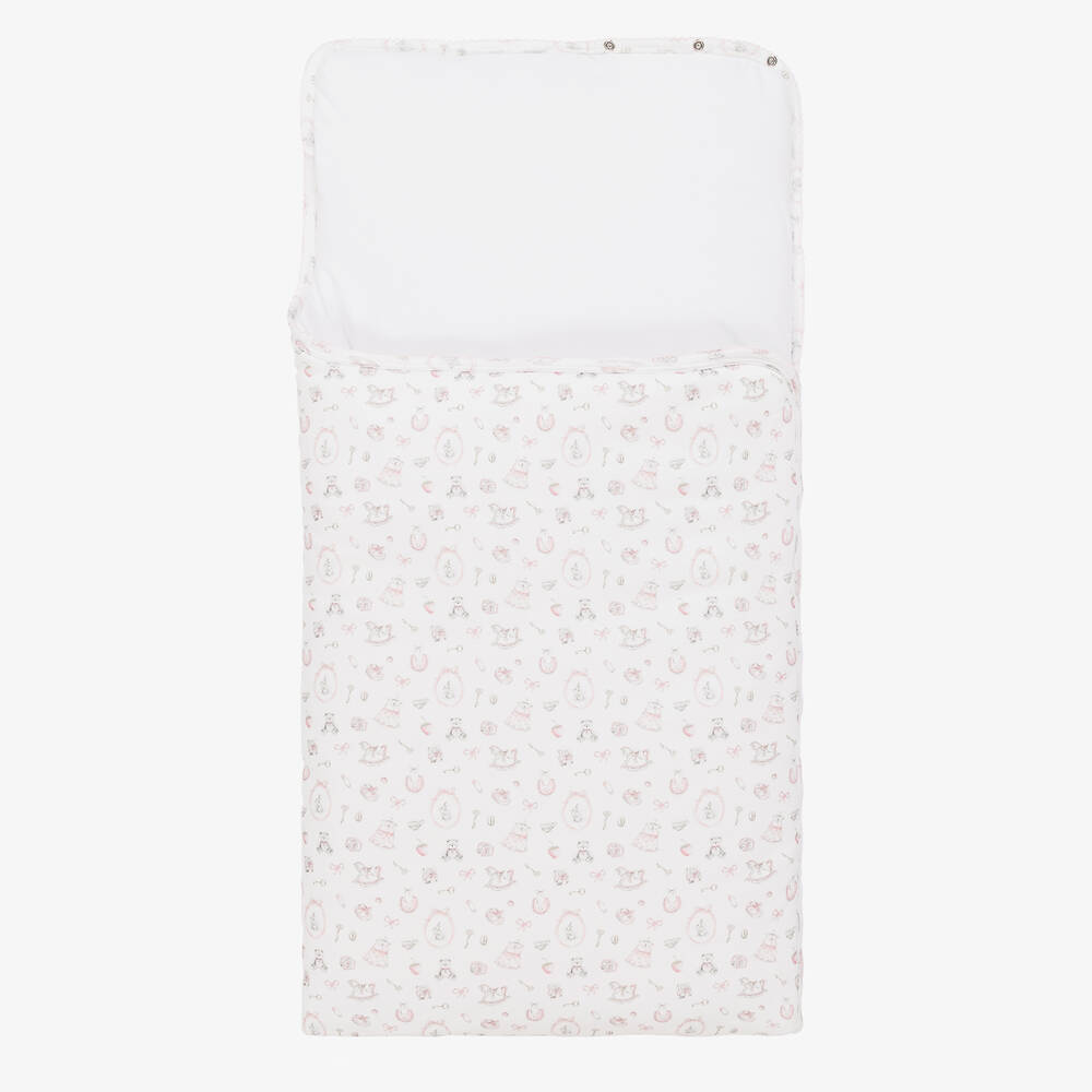 My Little Pie-White Supima Cotton Delicate Pink Nest (80cm) | Childrensalon