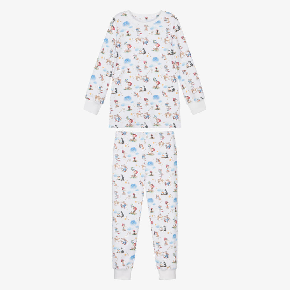 My Little Pie-بيجاما قطن سوبيما لون أبيض بنقشة بينوكيو  | Childrensalon