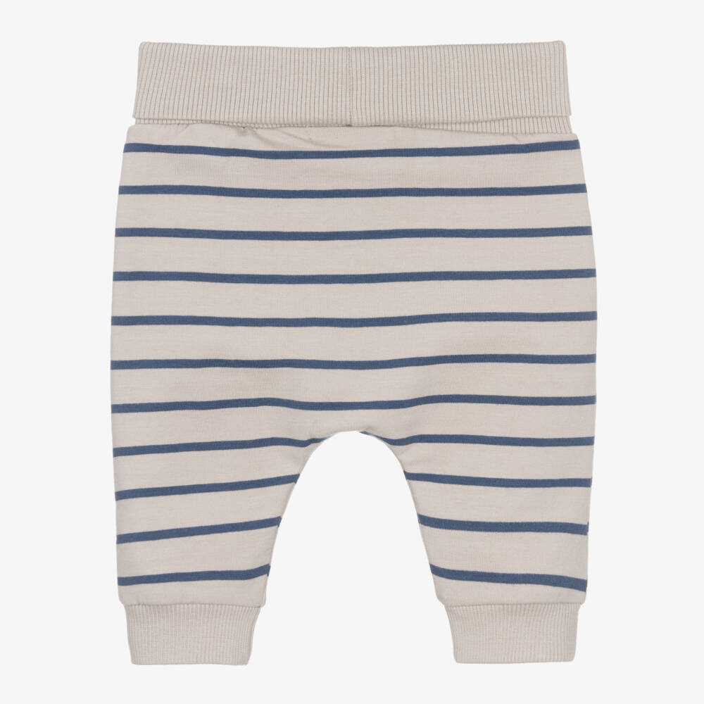 NAME IT-بنطلون مخطط لون بيج وأزرق للأولاد الرضع | Childrensalon