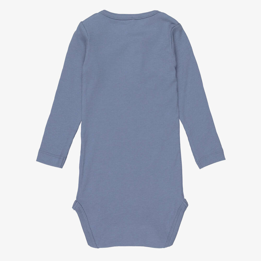 NAME IT-Baby Boys Blue & Beige Cotton Bodyvests (2 Pack) | Childrensalon