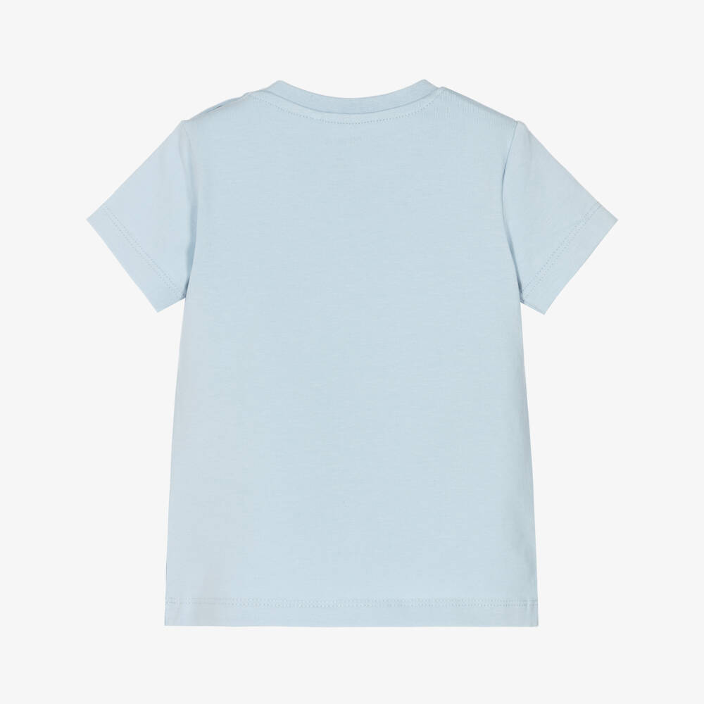 NAME IT-Baby Boys Blue Cotton T-Shirt with Playful Seagull Motif | Childrensalon