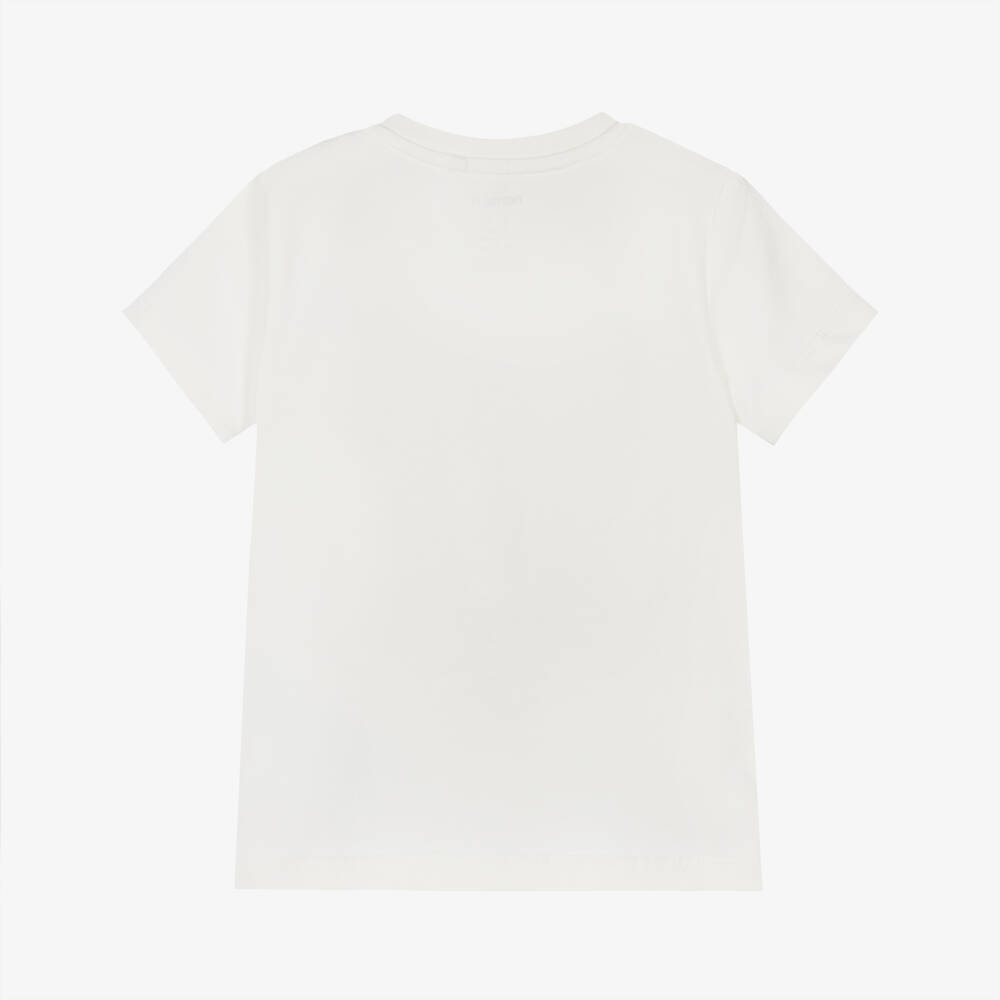NAME IT-Baby Boys Ivory Cotton T-Shirt with Playful Whale Motif | Childrensalon