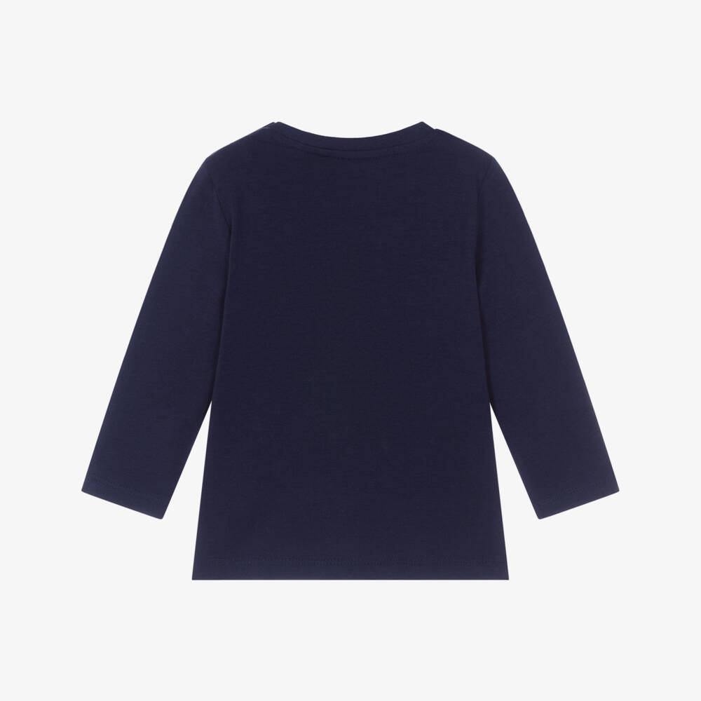 NAME IT-Baby Boys Navy Blue Cotton Festive Reindeer Top | Childrensalon