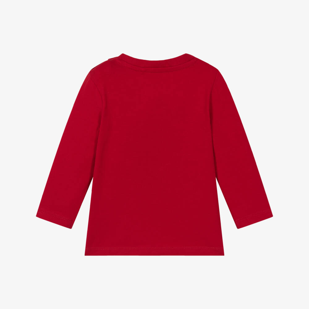 NAME IT-Топ красный праздничный из хлопка со снеговиком для малышей | Childrensalon