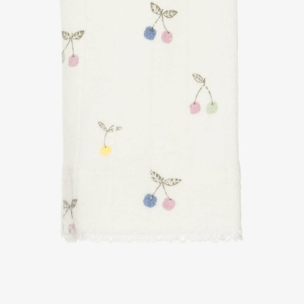 NAME IT-Baby Girls Ivory Cherry Print Pointelle Jersey Leggings | Childrensalon