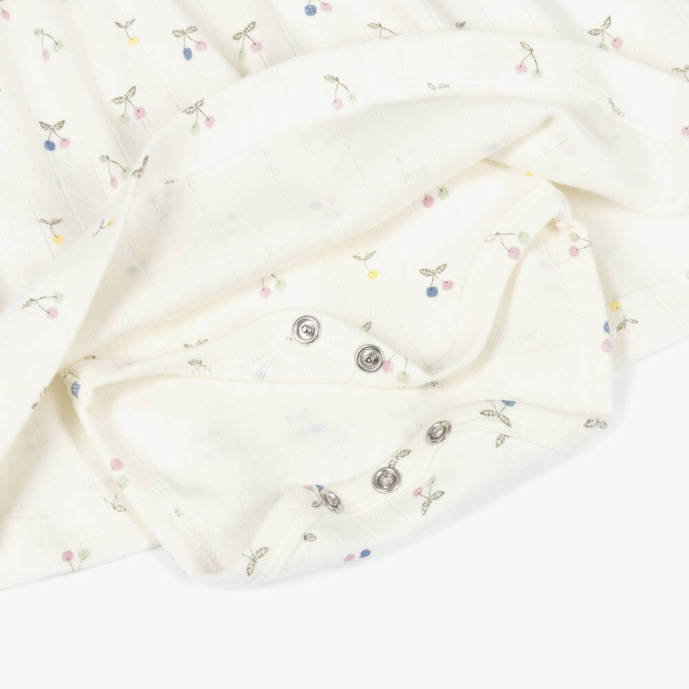 NAME IT-Baby Girls Ivory Organic Cotton Pointelle Jersey Dress | Childrensalon