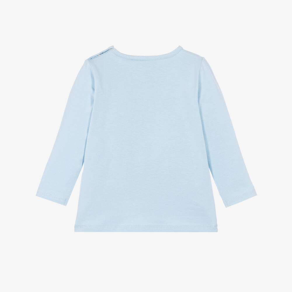NAME IT-Baby Girls Long Sleeve Cotton Top in Blue | Childrensalon