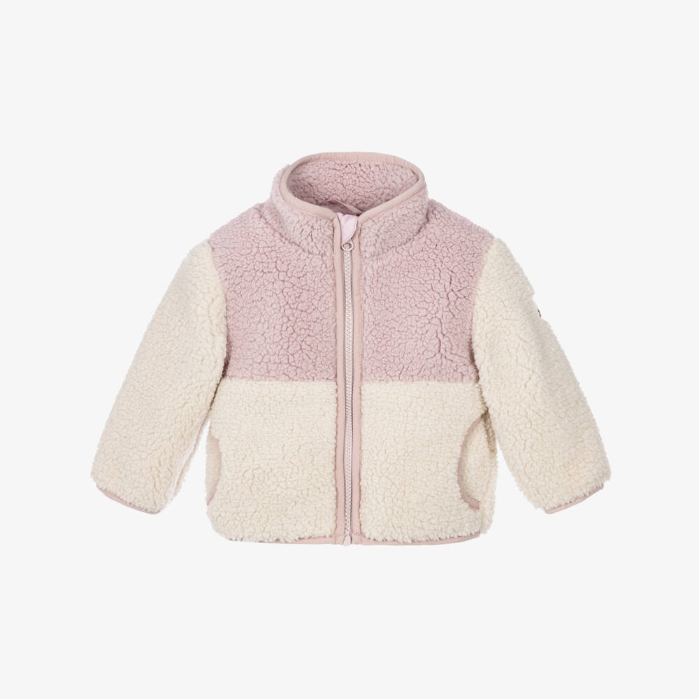 NAME IT-Baby Girls Pale Violet & Ivory Teddy Fleece Jacket | Childrensalon
