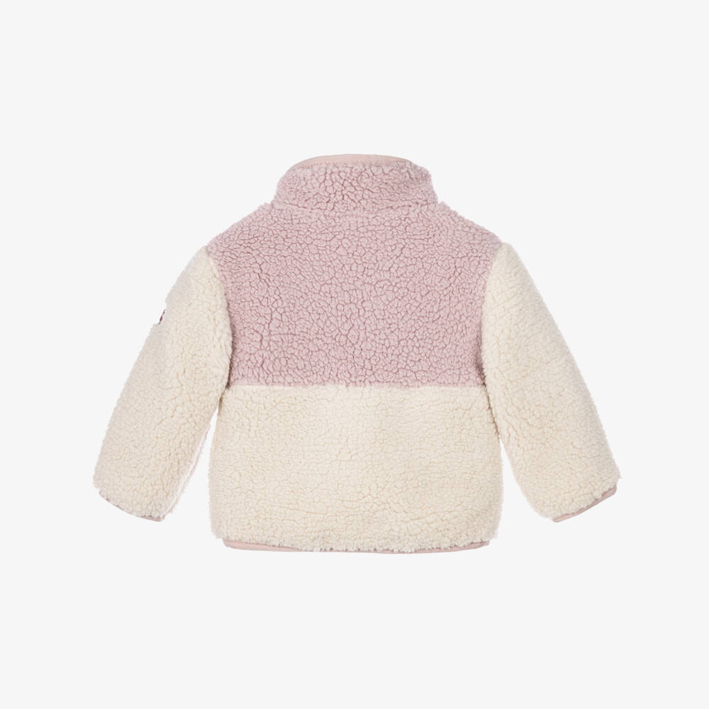 NAME IT-Baby Girls Pale Violet & Ivory Teddy Fleece Jacket | Childrensalon