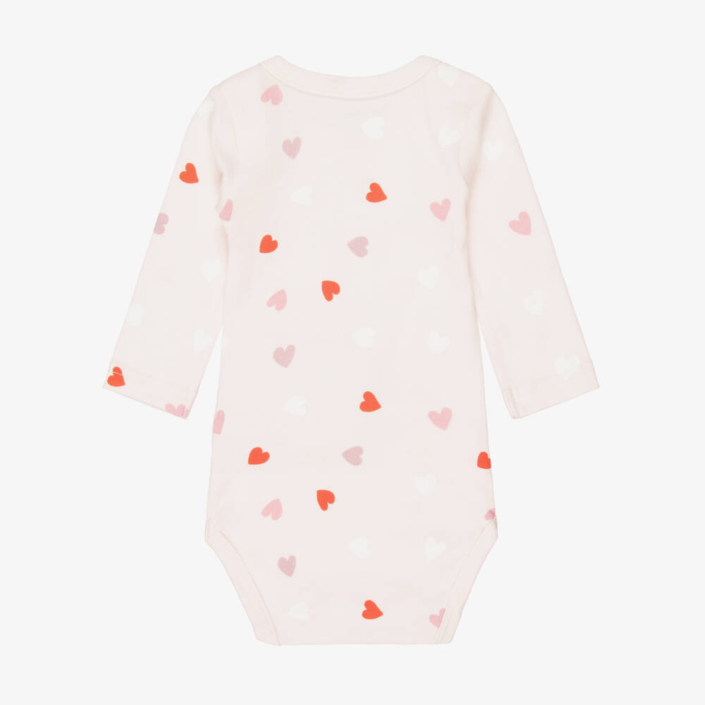 NAME IT-Baby Girls Pink Cotton Bodyvests with Heart Prints | Childrensalon