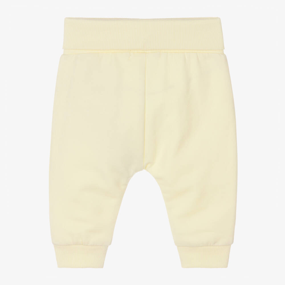 NAME IT-Baby Girls Yellow Crochet Flower Organic Cotton Joggers | Childrensalon