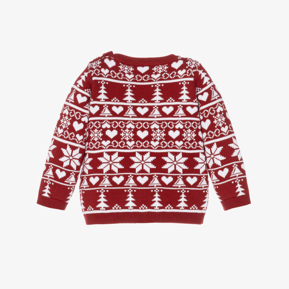 NAME IT-Baby Red Fair Isle Christmas Sweater | Childrensalon