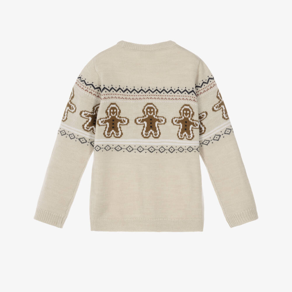 NAME IT-Beige Gingerbread Man Sweater | Childrensalon