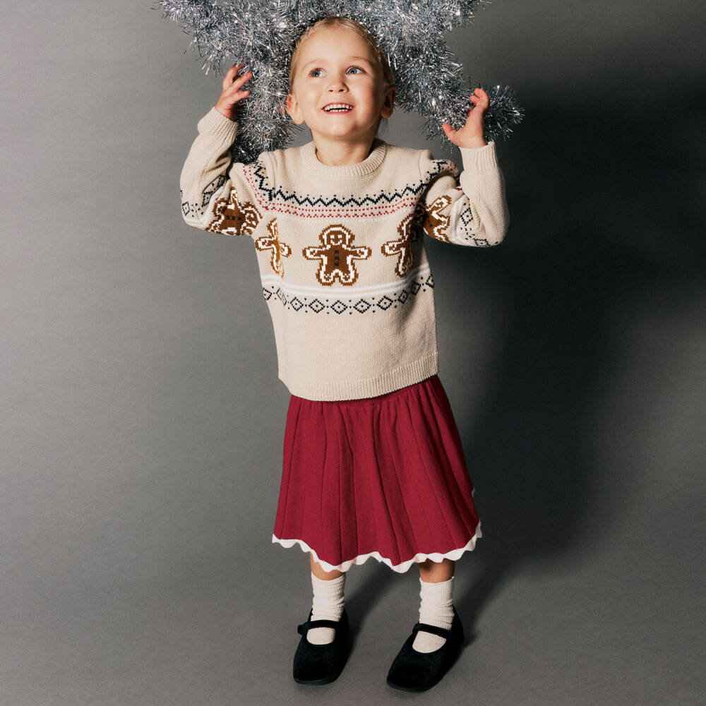 NAME IT-Beige Gingerbread Man Sweater | Childrensalon