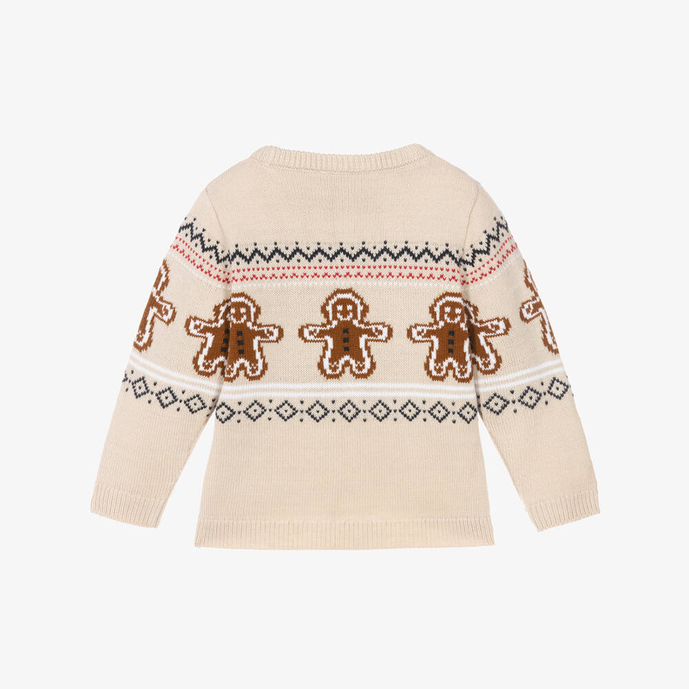 NAME IT-Beige Knitted Gingerbread Sweater | Childrensalon