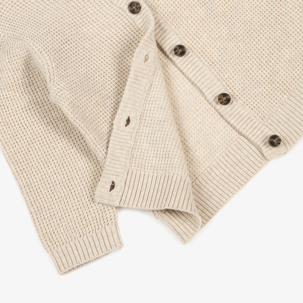 NAME IT-Кардиган бежевый трикотажный из органического хлопка для малышей | Childrensalon
