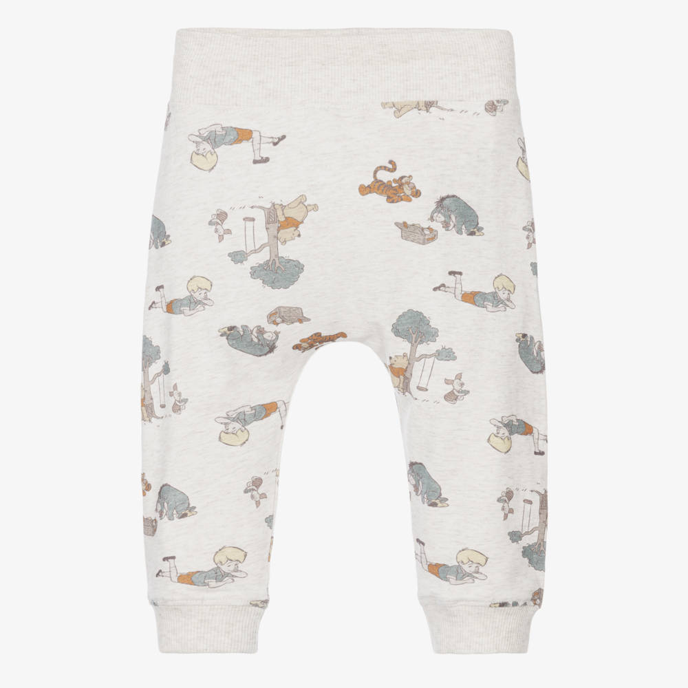 NAME IT-Beige Winnie The Pooh Baby Trousers in Organic Cotton | Childrensalon
