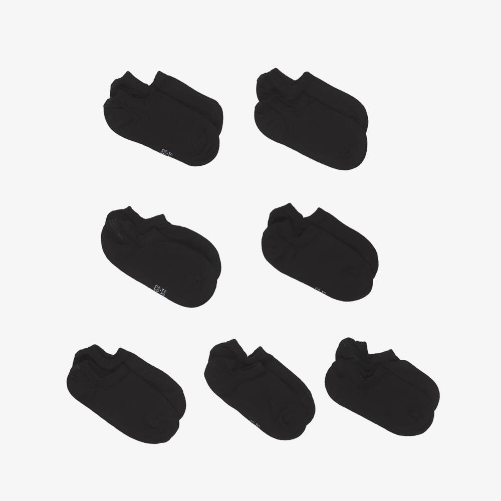 NAME IT-جوارب رياضية قطن محبوك لون أسود (7 أزواج) | Childrensalon