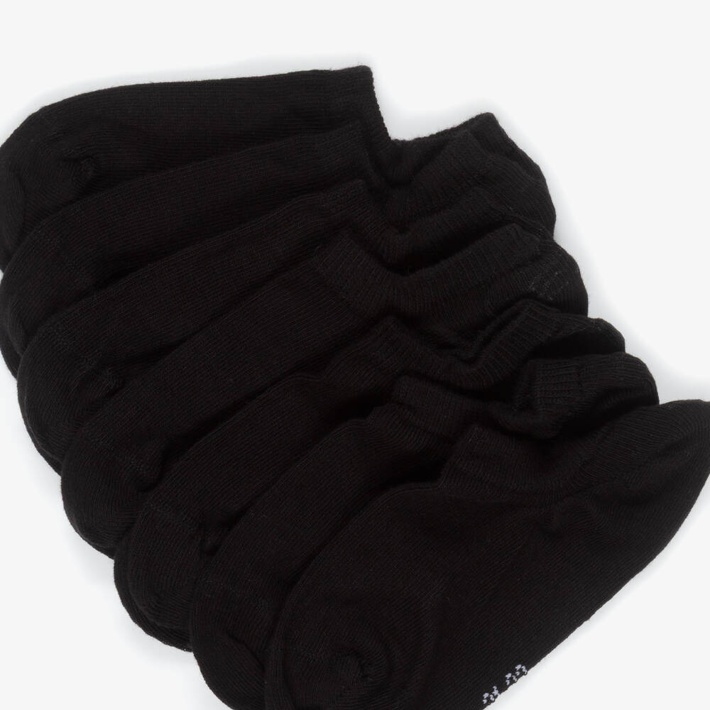 NAME IT-Black Knitted Cotton Trainer Socks (7 Pack) | Childrensalon