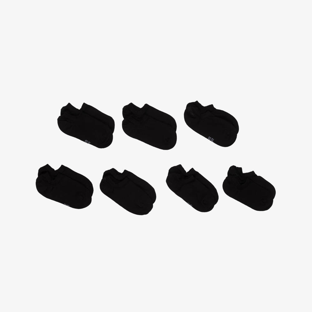 NAME IT-Black Knitted Cotton Trainer Socks (7 Pack) | Childrensalon