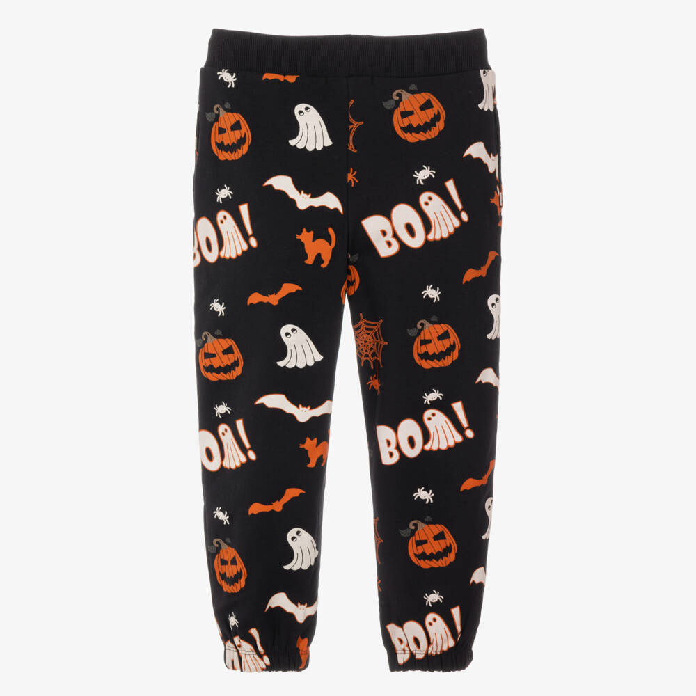 NAME IT-Black & Orange Halloween Print Joggers | Childrensalon