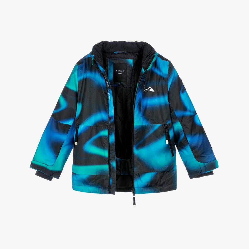 NAME IT-Blue Turquoise & Black Technical Ski Jacket | Childrensalon