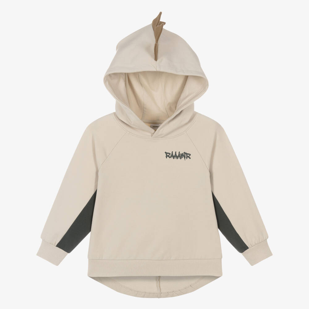 NAME IT-هودي قطن بتصميم ديناصور لون بيج للأولاد | Childrensalon