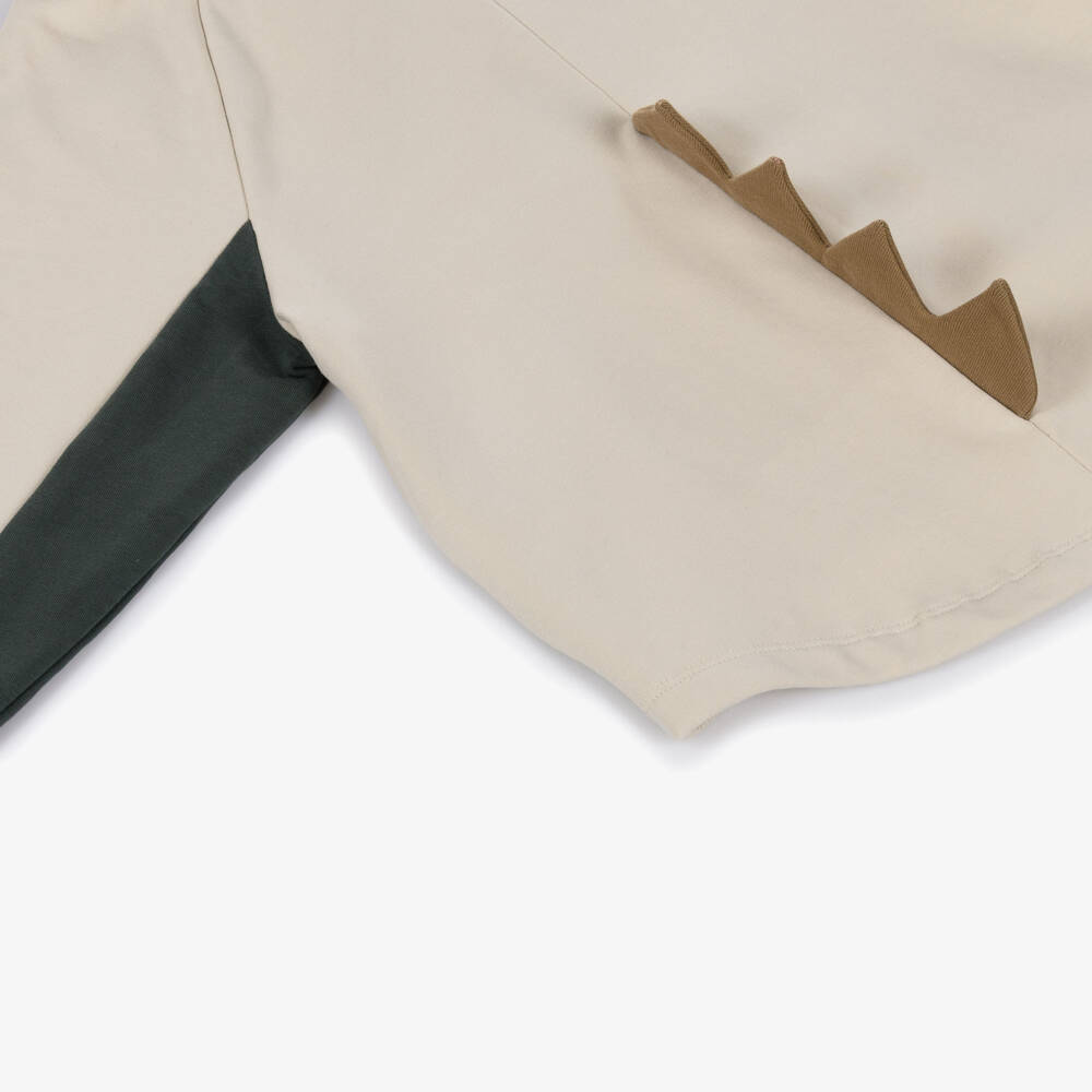 NAME IT-Худи бежевое в виде динозавра из хлопка для мальчиков | Childrensalon